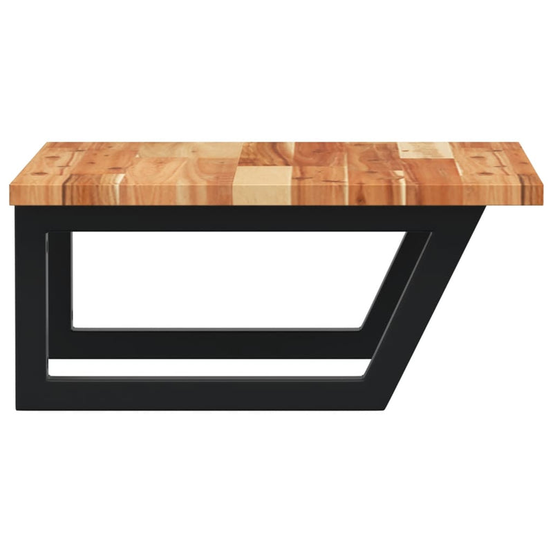 vidaXL acél és tömör akácfa falra szerelhető mosdópolc