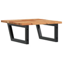 vidaXL acél és tömör akácfa falra szerelhető mosdópolc