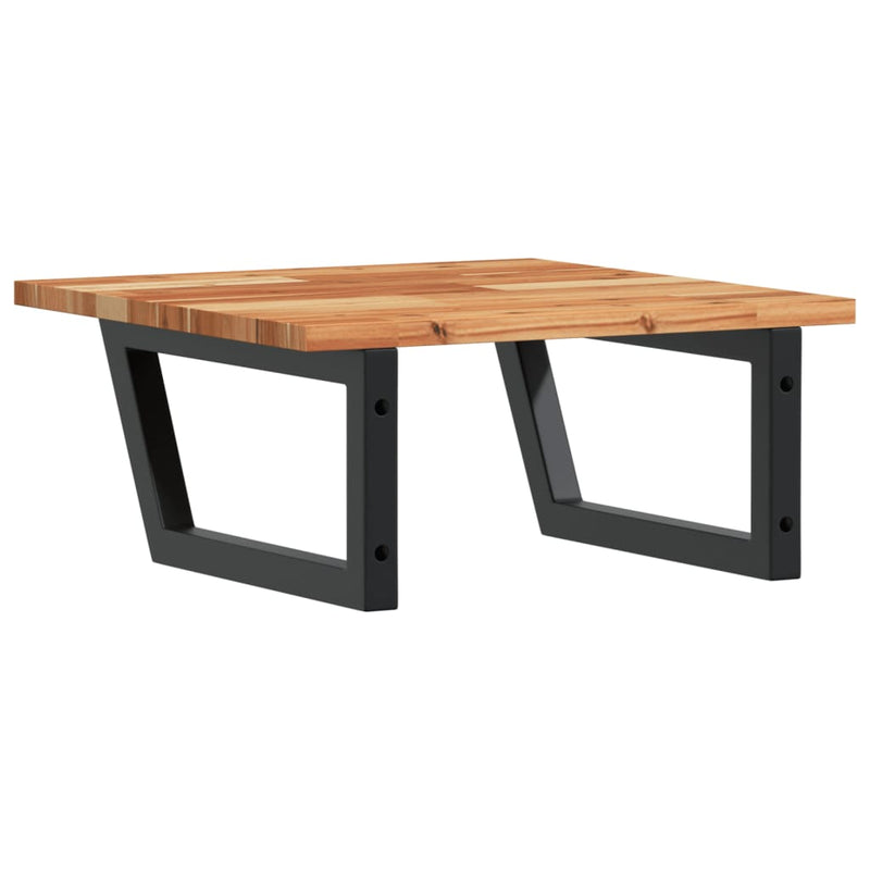 vidaXL acél és tömör akácfa falra szerelhető mosdópolc