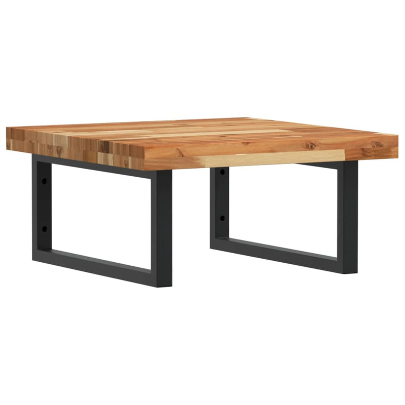 vidaXL acél és tömör akácfa falra szerelhető mosdópolc