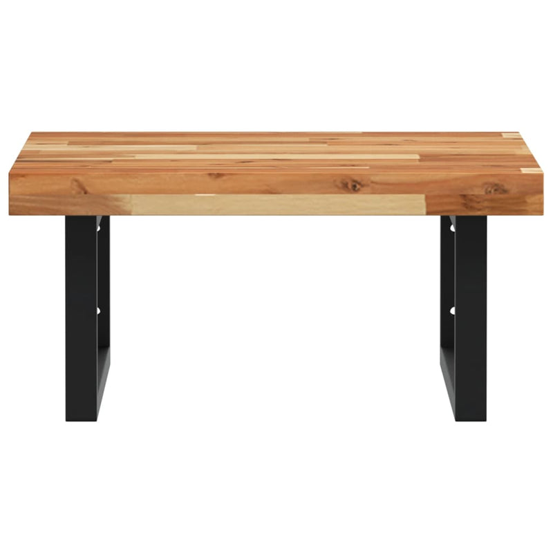 vidaXL acél és tömör akácfa falra szerelhető mosdópolc