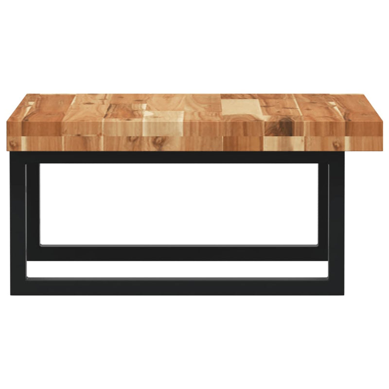 vidaXL acél és tömör akácfa falra szerelhető mosdópolc