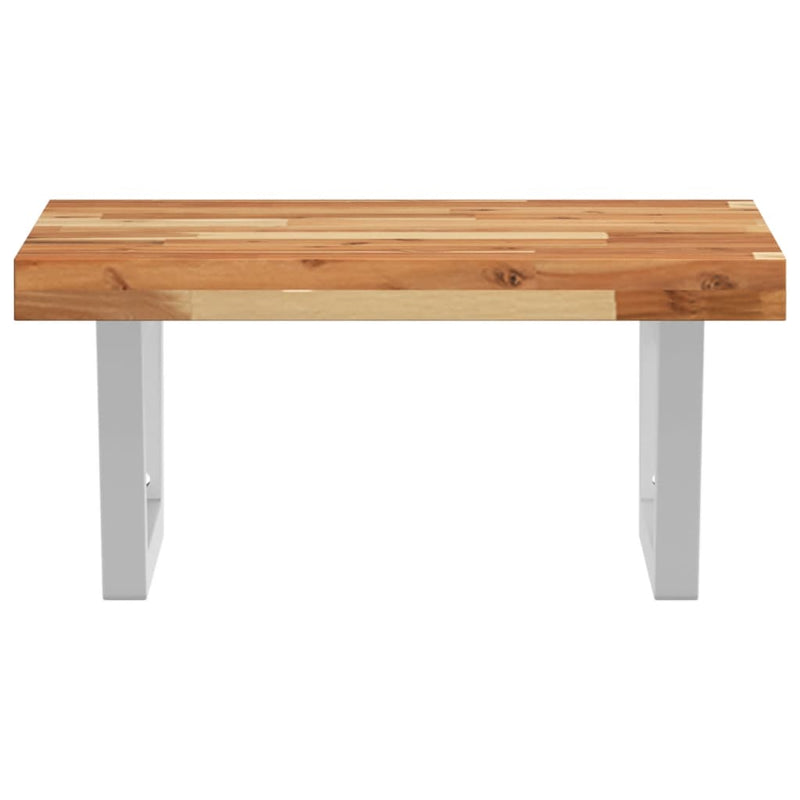 vidaXL acél és tömör akácfa falra szerelhető mosdópolc