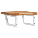 vidaXL acél és tömör akácfa falra szerelhető mosdópolc