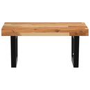 vidaXL acél és tömör akácfa falra szerelhető mosdópolc