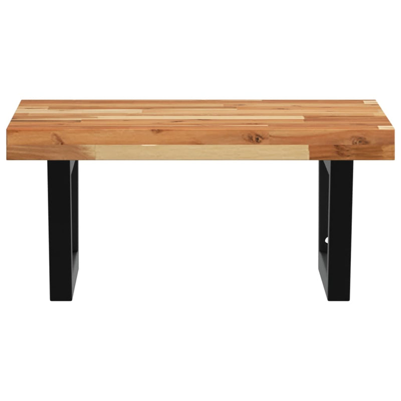 vidaXL acél és tömör akácfa falra szerelhető mosdópolc