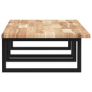 vidaXL acél és tömör akácfa falra szerelhető mosdópolc