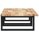 vidaXL acél és tömör akácfa falra szerelhető mosdópolc