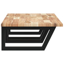 vidaXL acél és tömör akácfa falra szerelhető mosdópolc