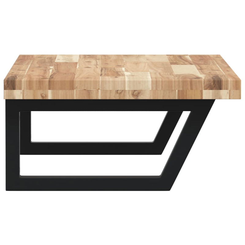 vidaXL acél és tömör akácfa falra szerelhető mosdópolc