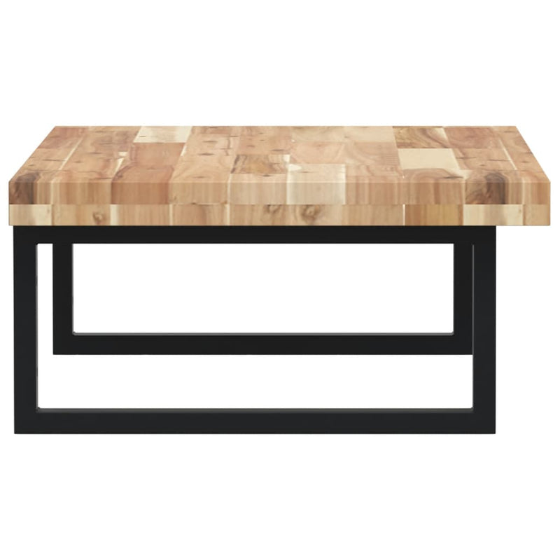 vidaXL acél és tömör akácfa falra szerelhető mosdópolc