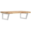 vidaXL acél és tömör akácfa falra szerelhető mosdópolc