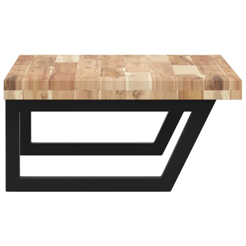 vidaXL acél és tömör akácfa falra szerelhető mosdópolc