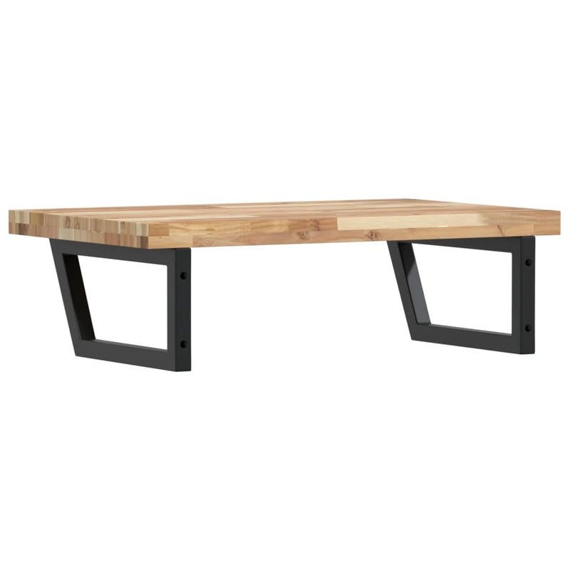 vidaXL acél és tömör akácfa falra szerelhető mosdópolc