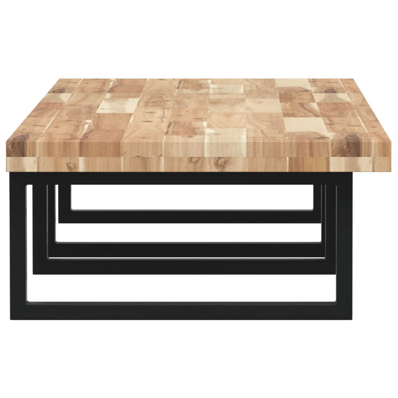 vidaXL acél és tömör akácfa falra szerelhető mosdópolc