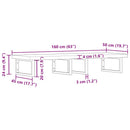 vidaXL acél és tömör akácfa falra szerelhető mosdópolc