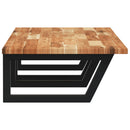 vidaXL acél és tömör akácfa falra szerelhető mosdópolc