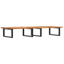 vidaXL acél és tömör akácfa falra szerelhető mosdópolc