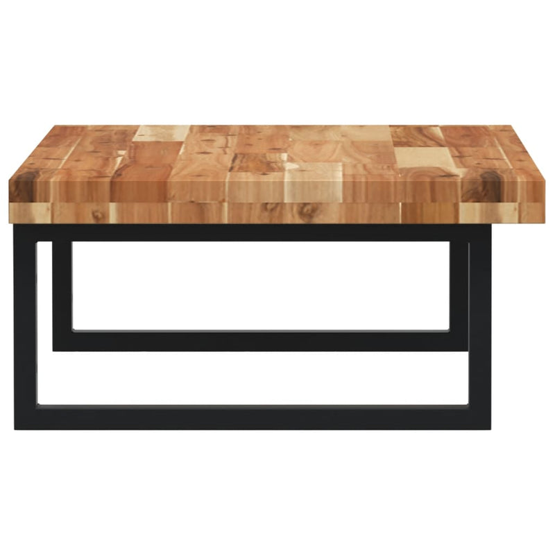 vidaXL acél és tömör akácfa falra szerelhető mosdópolc