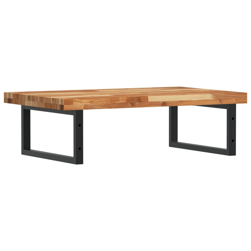 vidaXL acél és tömör akácfa falra szerelhető mosdópolc