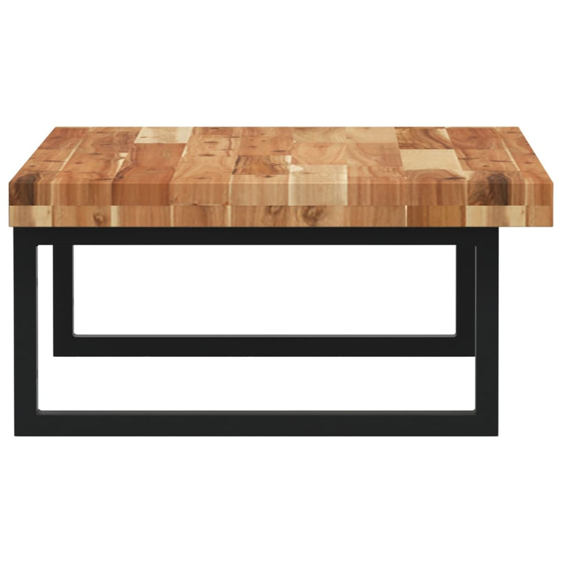 vidaXL acél és tömör akácfa falra szerelhető mosdópolc