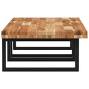 vidaXL acél és tömör akácfa falra szerelhető mosdópolc