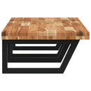 vidaXL acél és tömör akácfa falra szerelhető mosdópolc