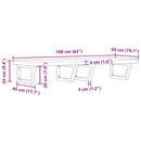 vidaXL acél és tömör akácfa falra szerelhető mosdópolc