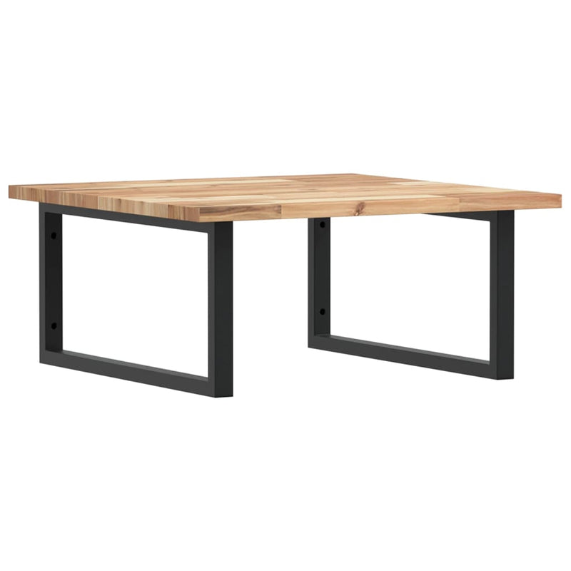 vidaXL acél és tömör akácfa falra szerelhető mosdópolc