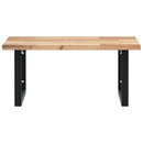 vidaXL acél és tömör akácfa falra szerelhető mosdópolc