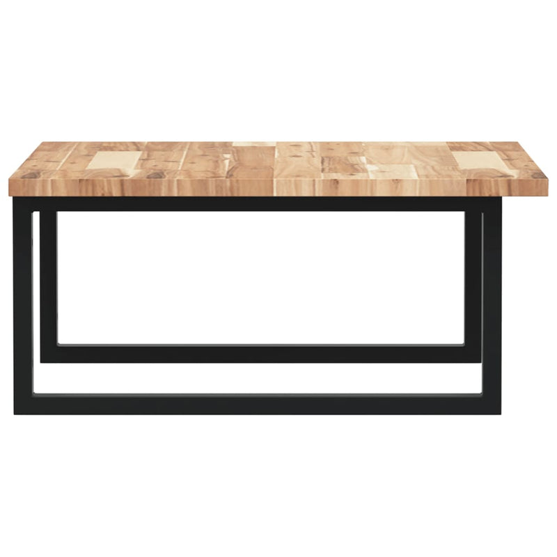 vidaXL acél és tömör akácfa falra szerelhető mosdópolc