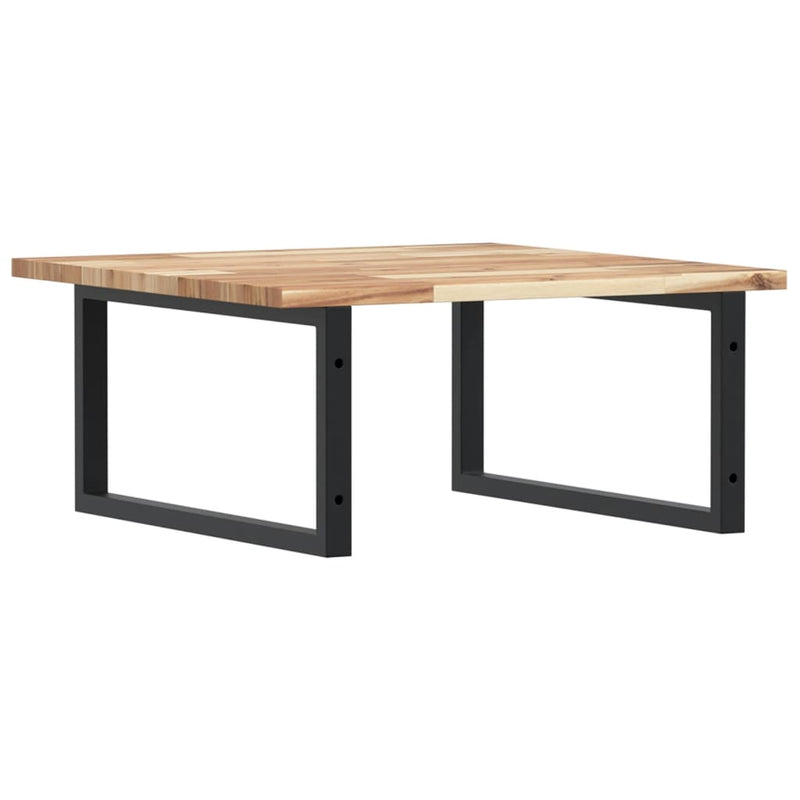 vidaXL acél és tömör akácfa falra szerelhető mosdópolc