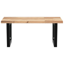 vidaXL acél és tömör akácfa falra szerelhető mosdópolc