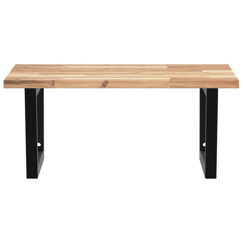 vidaXL acél és tömör akácfa falra szerelhető mosdópolc