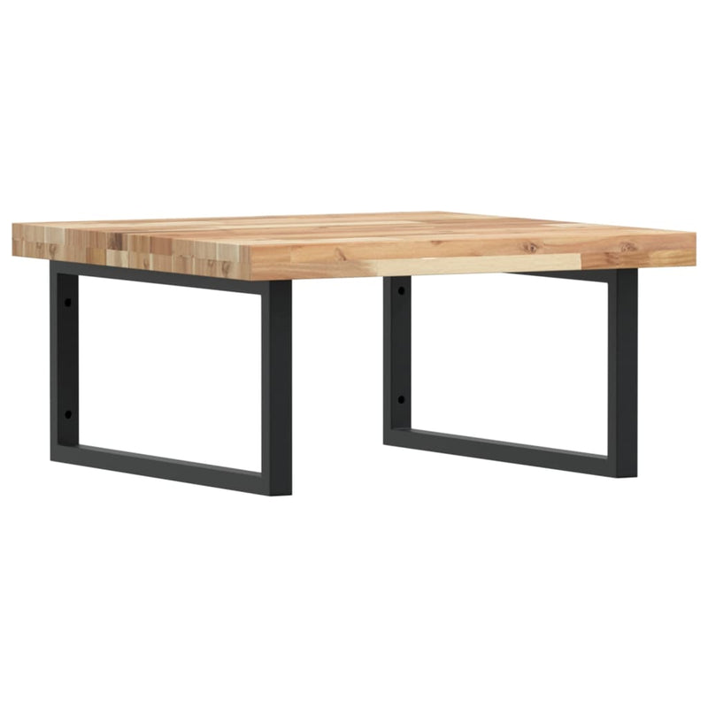 vidaXL acél és tömör akácfa falra szerelhető mosdópolc