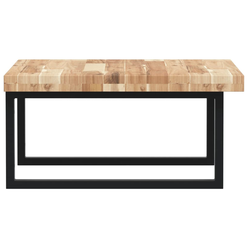 vidaXL acél és tömör akácfa falra szerelhető mosdópolc