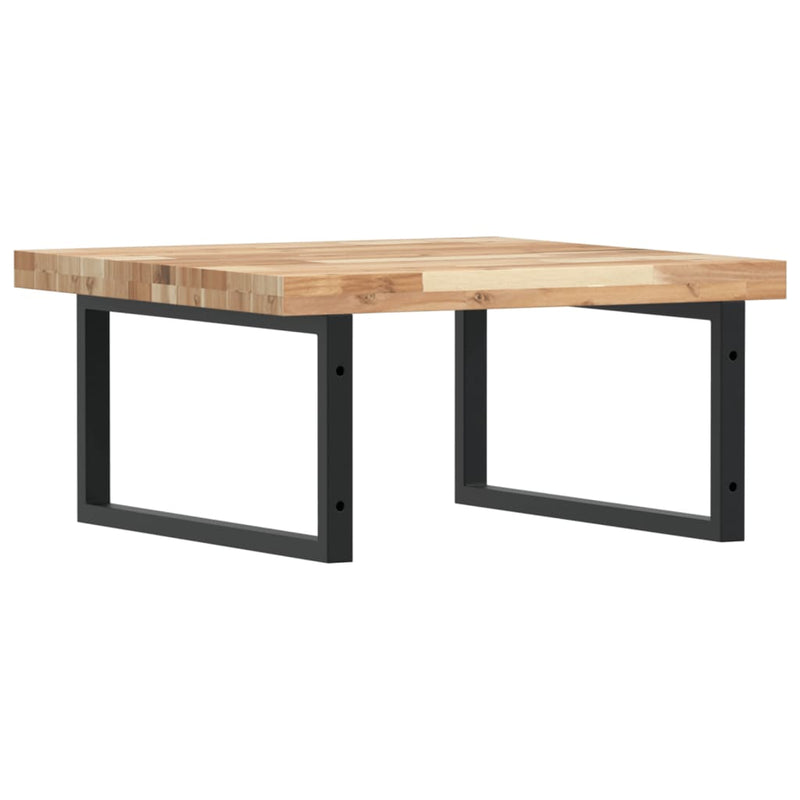 vidaXL acél és tömör akácfa falra szerelhető mosdópolc