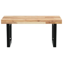 vidaXL acél és tömör akácfa falra szerelhető mosdópolc