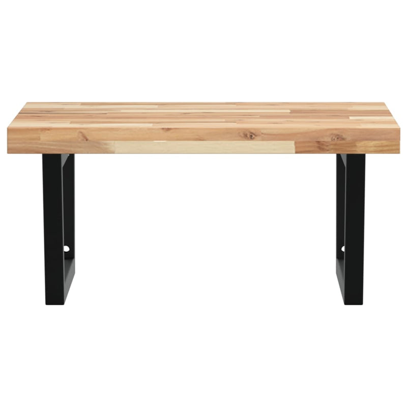 vidaXL acél és tömör akácfa falra szerelhető mosdópolc