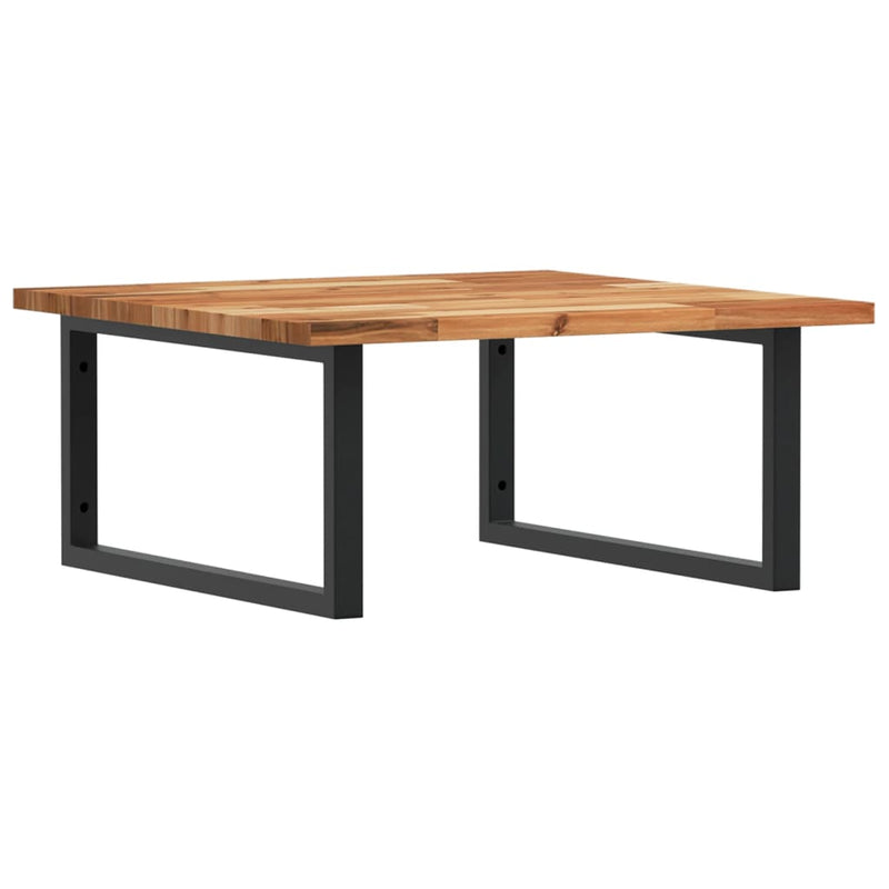 vidaXL acél és tömör akácfa falra szerelhető mosdópolc