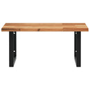 vidaXL acél és tömör akácfa falra szerelhető mosdópolc