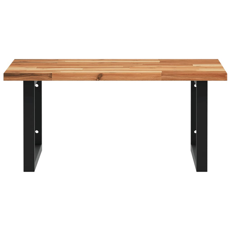 vidaXL acél és tömör akácfa falra szerelhető mosdópolc