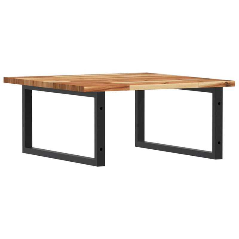 vidaXL acél és tömör akácfa falra szerelhető mosdópolc