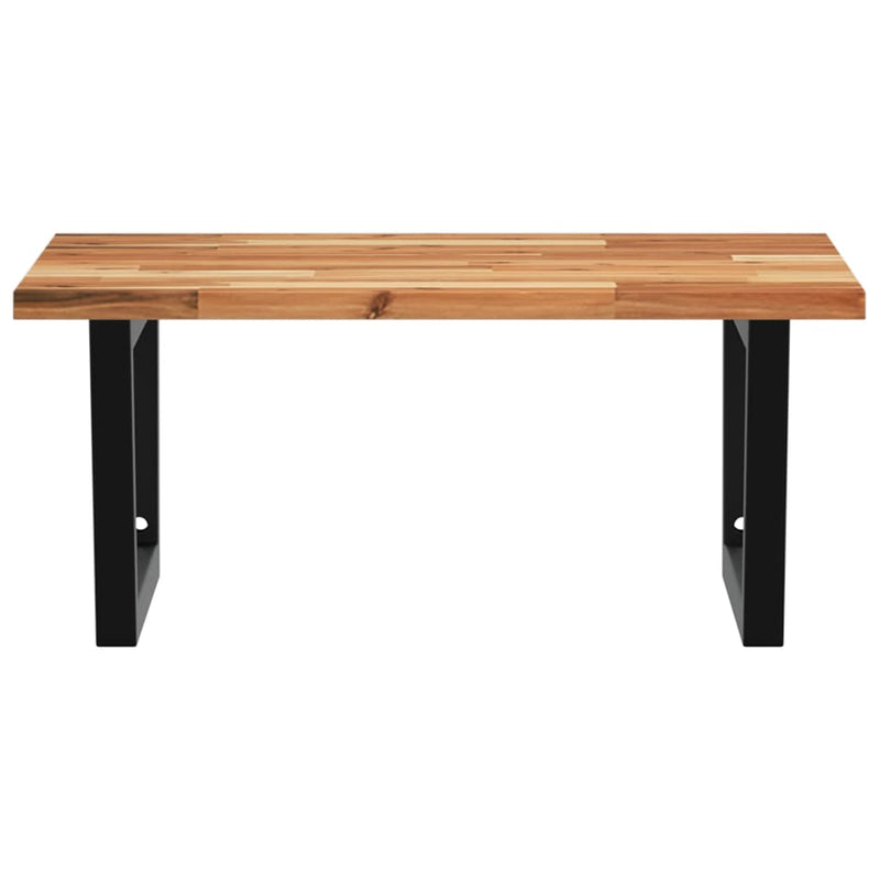 vidaXL acél és tömör akácfa falra szerelhető mosdópolc