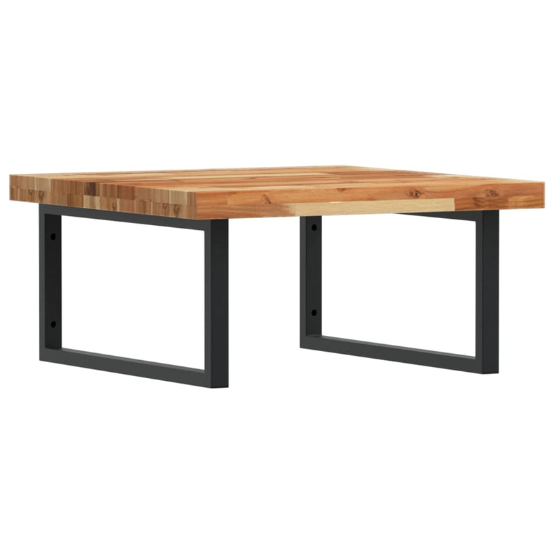 vidaXL acél és tömör akácfa falra szerelhető mosdópolc