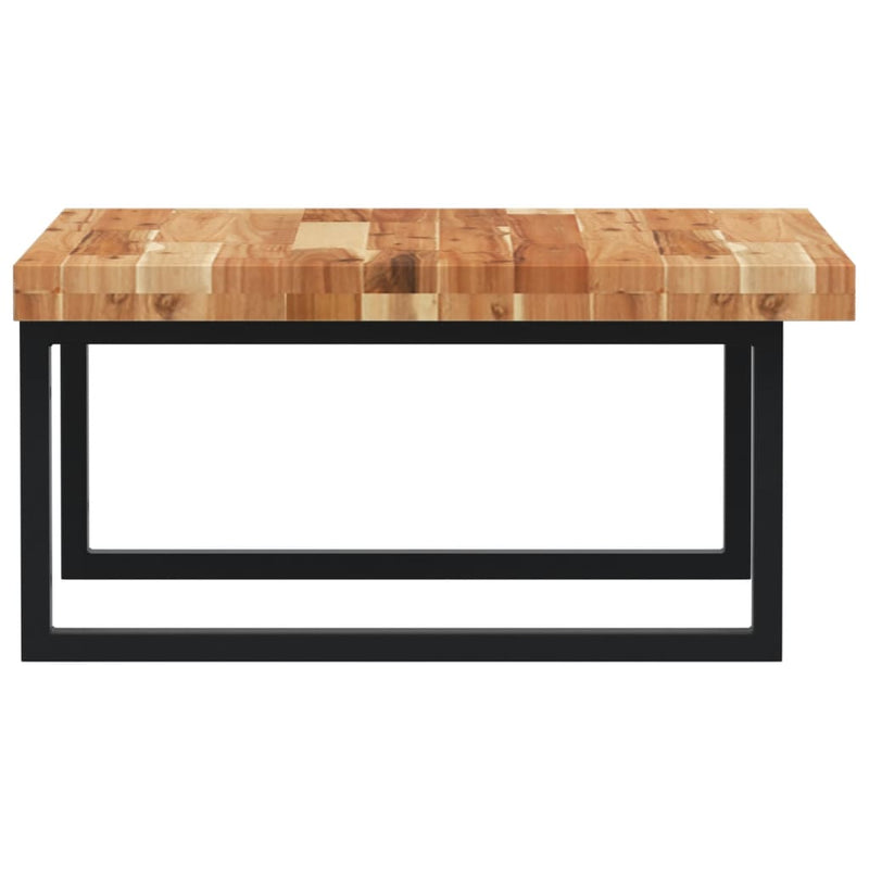 vidaXL acél és tömör akácfa falra szerelhető mosdópolc