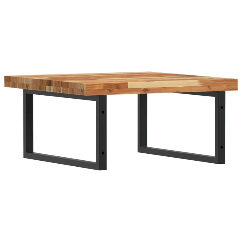 vidaXL acél és tömör akácfa falra szerelhető mosdópolc