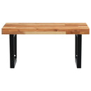 vidaXL acél és tömör akácfa falra szerelhető mosdópolc