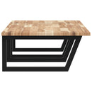 vidaXL acél és tömör akácfa falra szerelhető mosdópolc