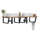 vidaXL acél és tömör akácfa falra szerelhető mosdópolc